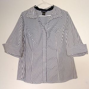 Lane Bryant Stripe Blouse 18 3/4 sleeve